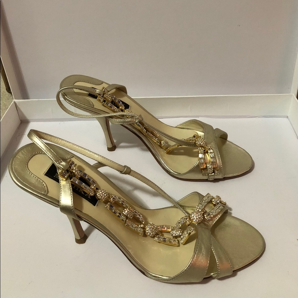 Badgley Mischka Gold Evening Heels